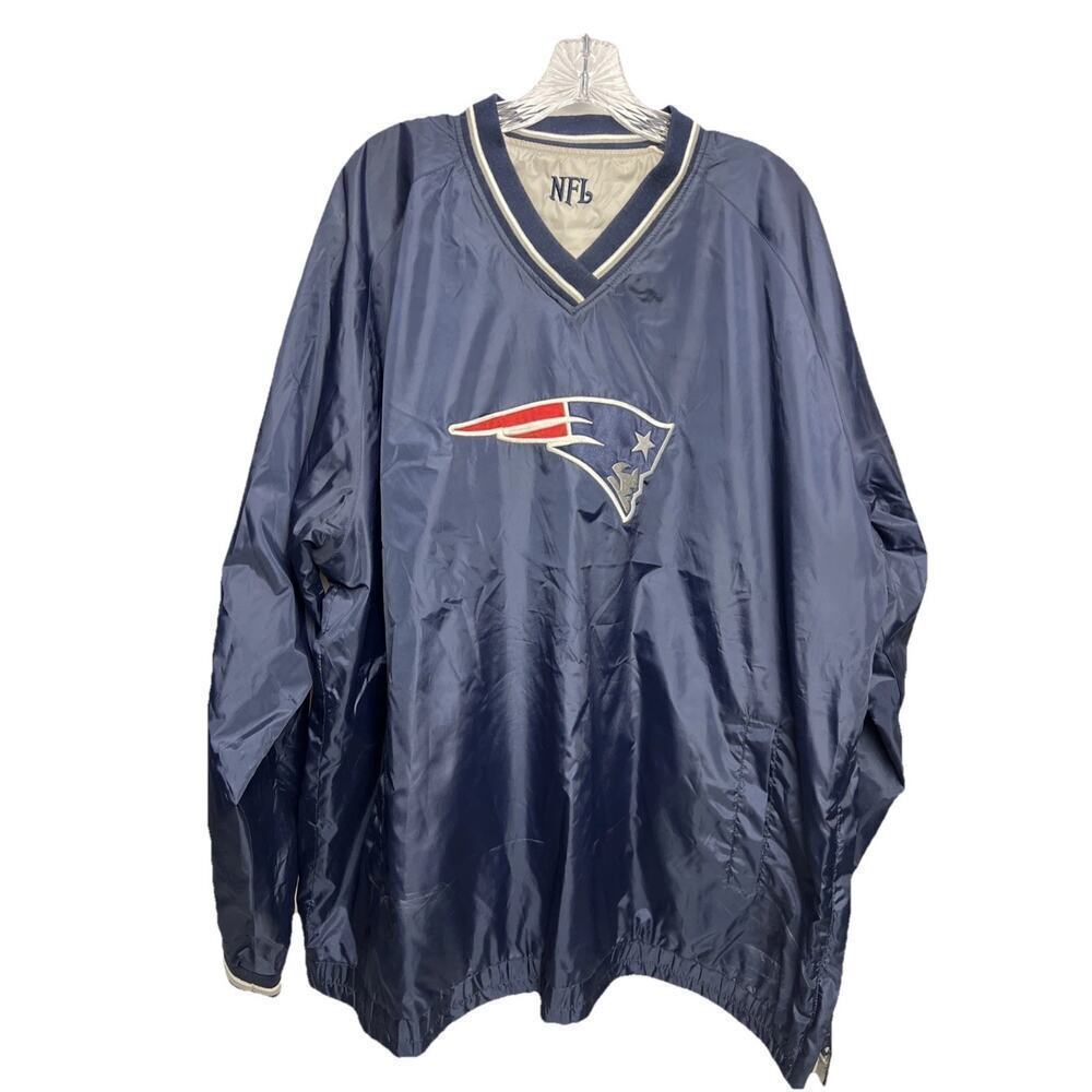 Vintage NFL New England Patriots Pullover Windbreaker Jacket Men's XXL V-Neck